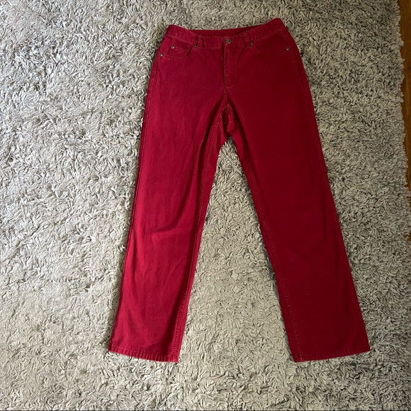 Liz Claiborne Cabernet Red Straight Leg 